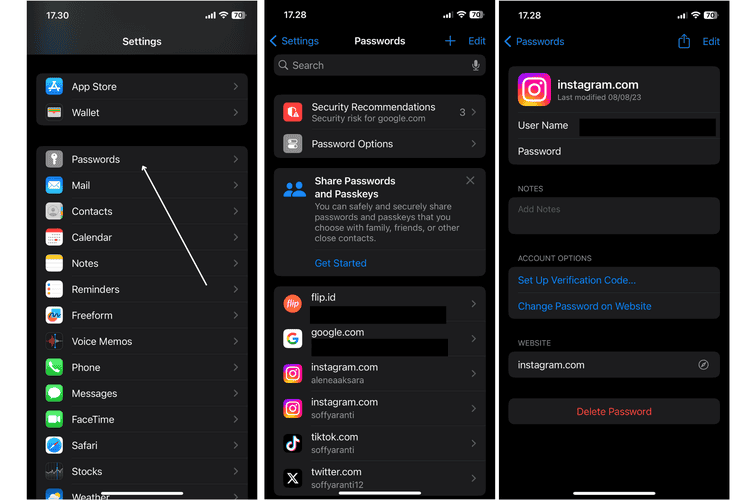 Cara Melihat Kata Sandi Instagram di iPhone