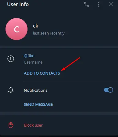 Add To Contact Telegram Desktop