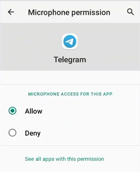 Akses Microfon Telegram