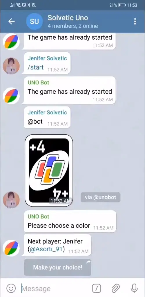 Cara Bermain Uno Di Telegram Dengan Membuat Grup