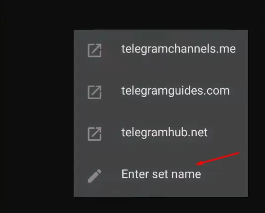 Enter Set Name Stiker Telegram