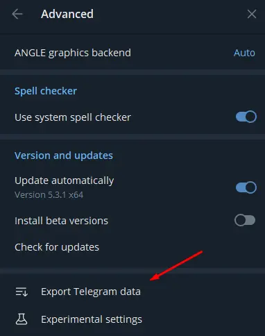 Export Telegram Data