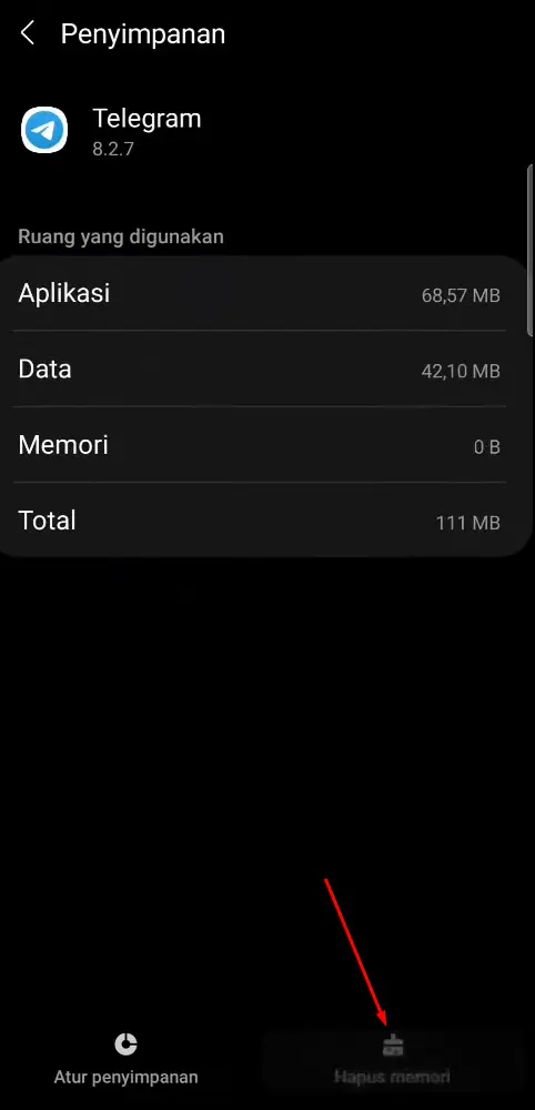 Hapus Memori Telegram