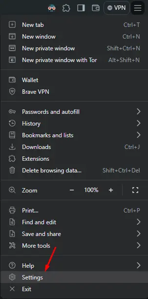 Menu Settings Chrome Pc