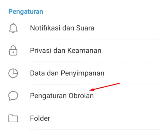 Pengaturan Obrolan Telegram Hp