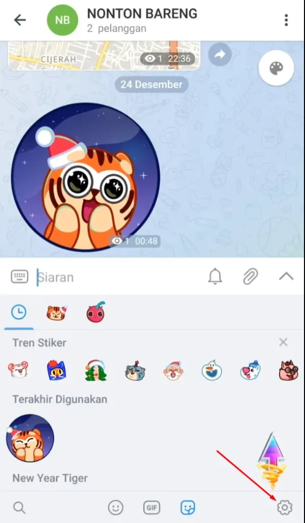 Pengaturan Stiker Telegram