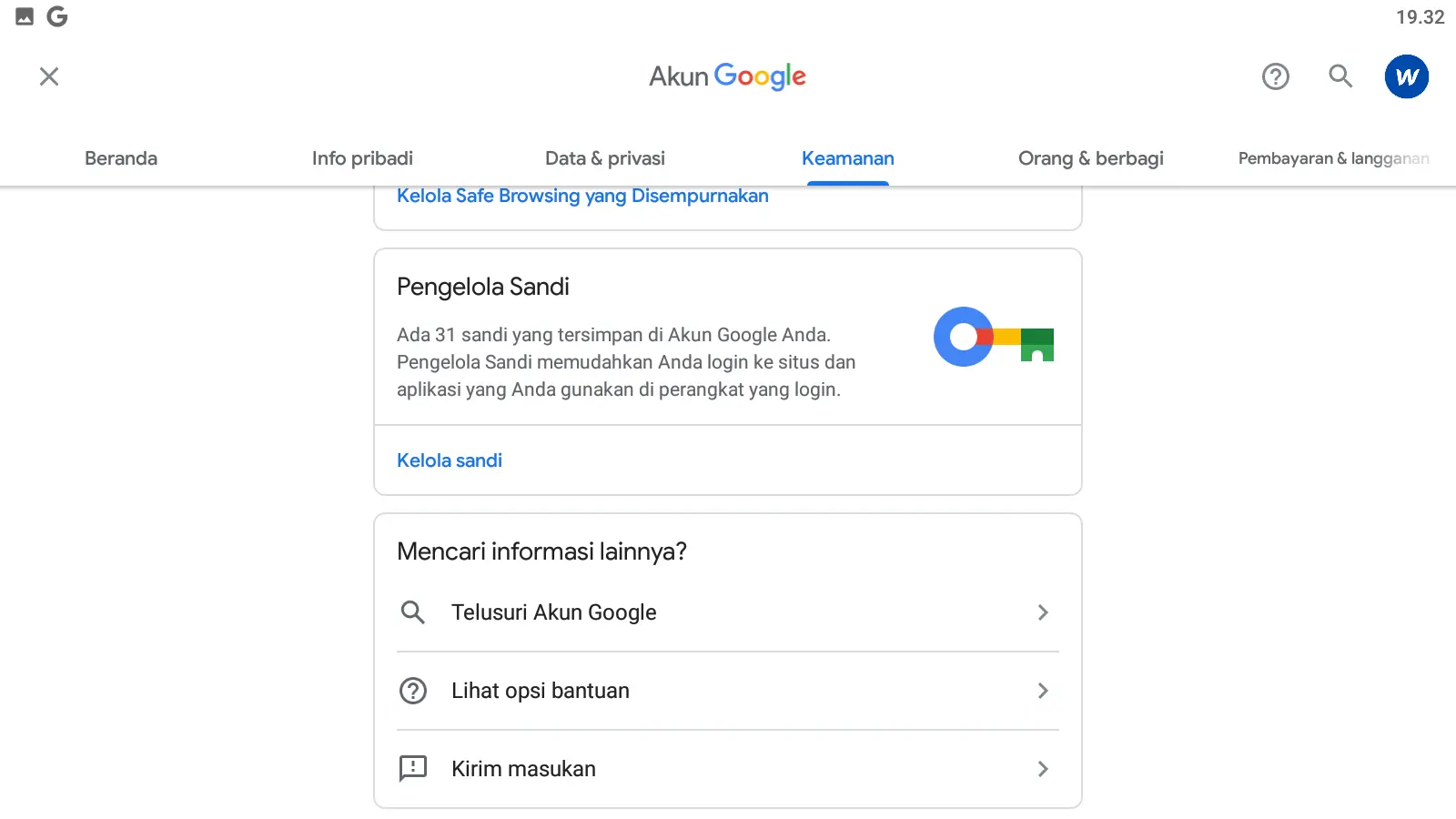 Pengelola Sandi Akun Google